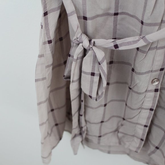 Victoria's Secret Pink Plaid Belted Button Down - Picture 2 of 5